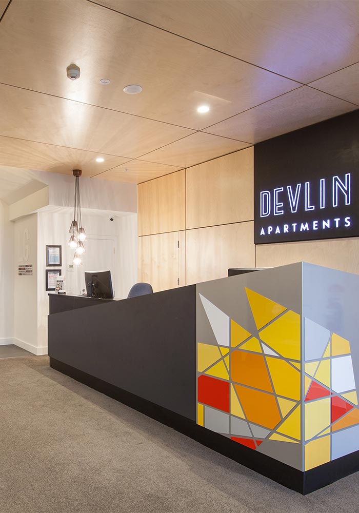 Devlon Apartments reception area by BDH Constructions, Geelong commercial builders